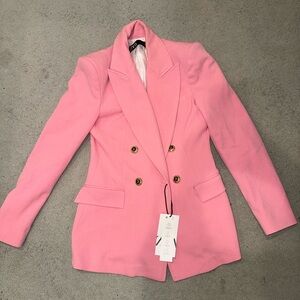 ZARA Pink Double-Breasted Women's Blazer